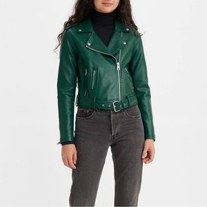 JOLT military leather crop jacket size M